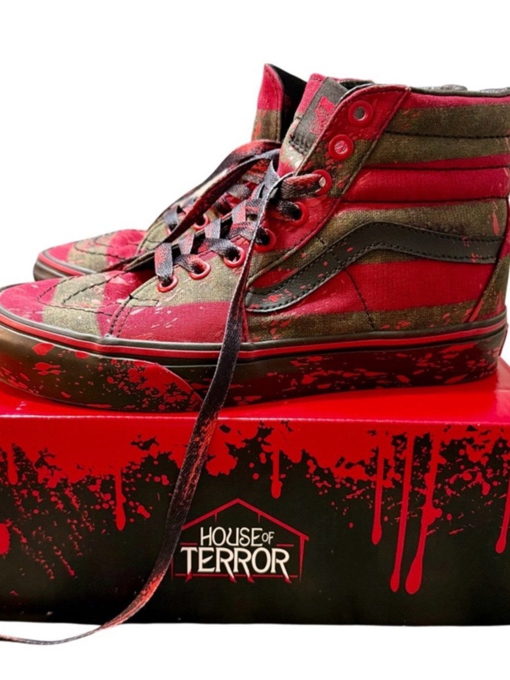 Vans “Nightmare on Elm Street” High-Top Sneakers with blood splatters! New! - Picture 10 of 13